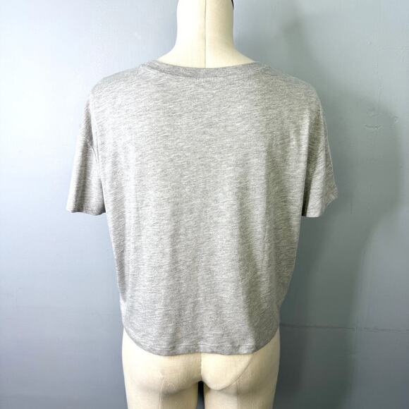 Janis Joplin Old Navy Pop Culture Graphic Crop Tee for Women Heathered Gray Sz M - Picture 3 of 11